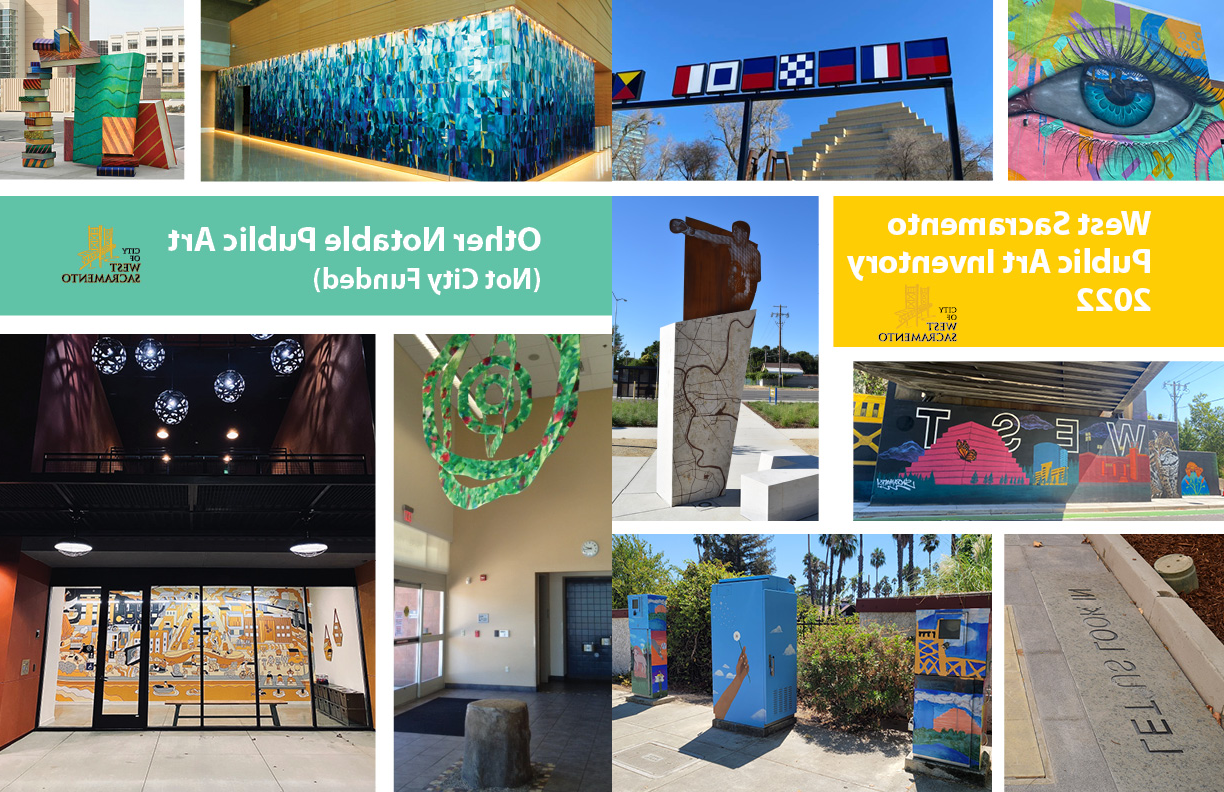 A collage of public sculptures.